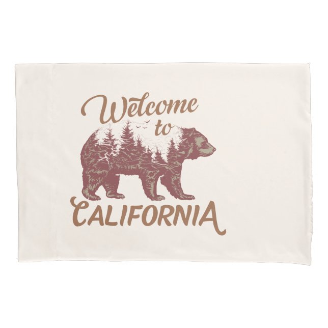 Funda De Cojín Bienvenidos a California Bear (Anverso)