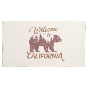 Funda De Cojín Bienvenidos a California Bear Forest