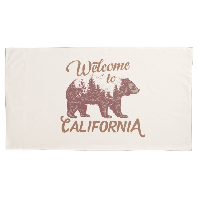 Funda De Cojín Bienvenidos a California Bear Forest (Anverso)
