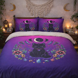 Funda De Cojín Black Cat Celestial Mystical Purple Pink