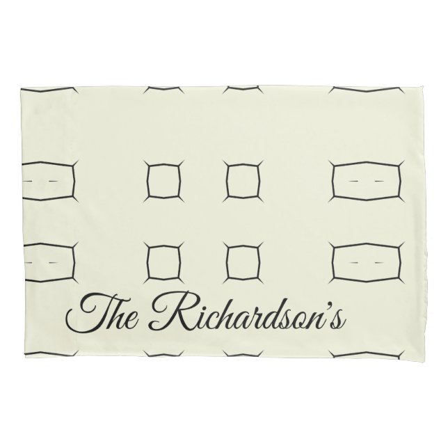 Funda De Cojín Black Cream Personalized Geometric Minimal Bedding (Anverso)