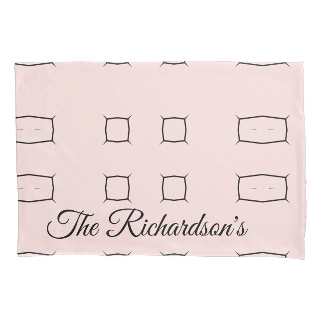 Funda De Cojín Black Pink Personalized Geometric Minimal Bedding (Anverso)