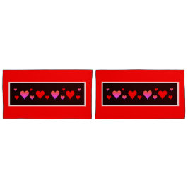 Funda De Cojín Black Pink Red Hearts