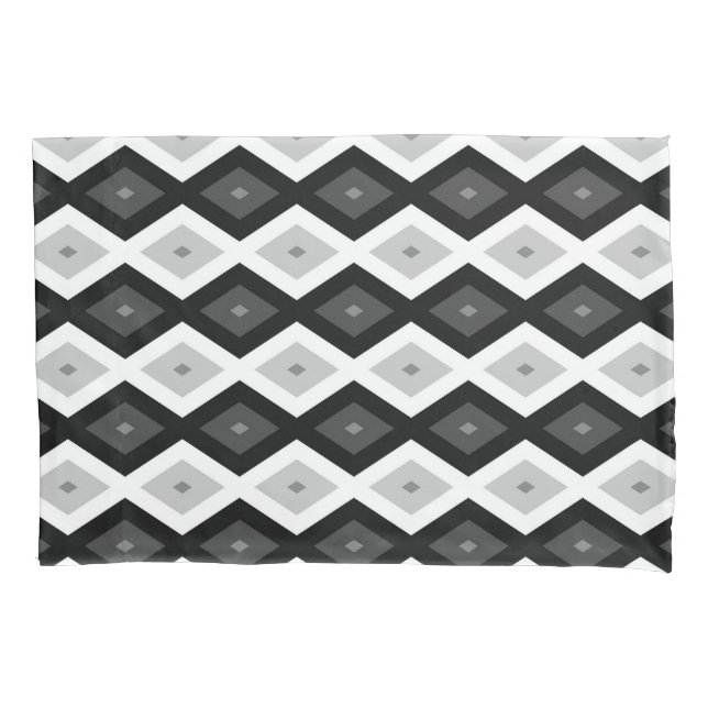 Funda De Cojín Black, white and grey diamond pattern (Anverso)