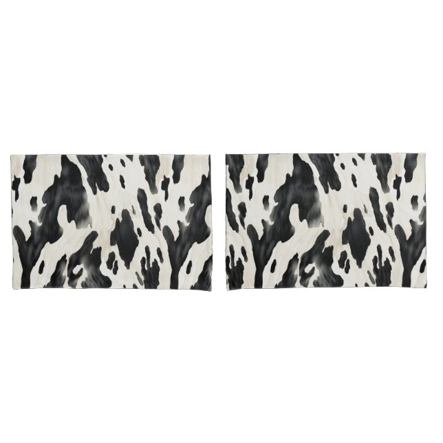 Funda De Cojín Black White Cow Print Animal Farm (Anverso - Set)