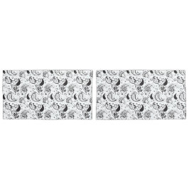 Funda De Cojín Black & White Paisley Pattern –Elegant Textile Art