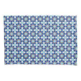 Funda De Cojín Blanco Azul Oriental Marruecos Geométrico Arabesqu