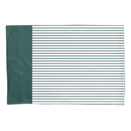 Funda De Cojín  Blanco blanco verde esmeralda oscuro a rayas