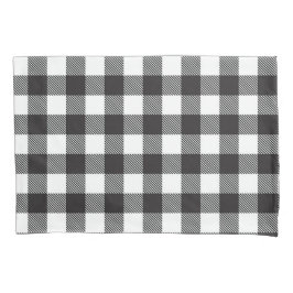 Funda De Cojín blanco negro Gingham Buffalo Plaid Farmhouse