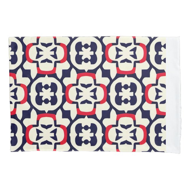 Funda De Cojín Blanco rojo y azul de lujo (Anverso)