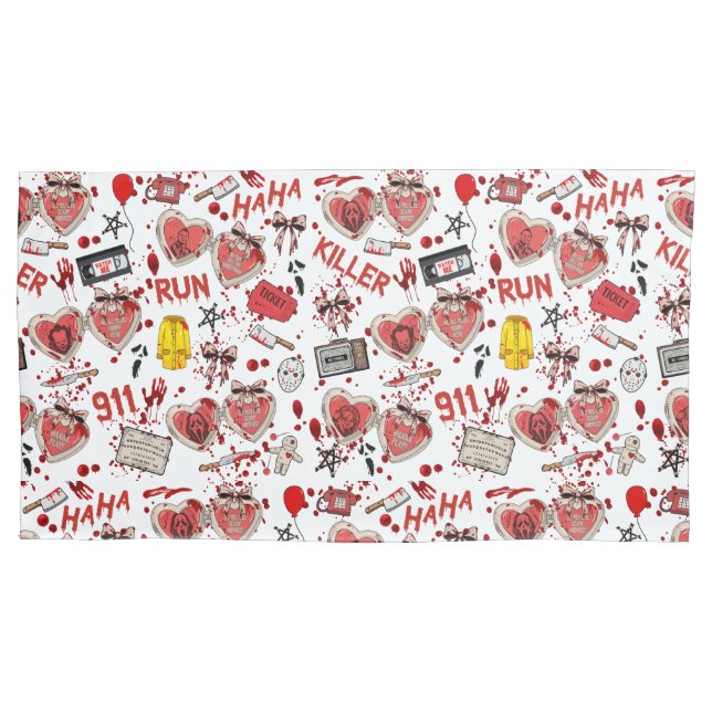 Funda De Cojín Blood Splatter Horror Movie Bedding (Anverso)