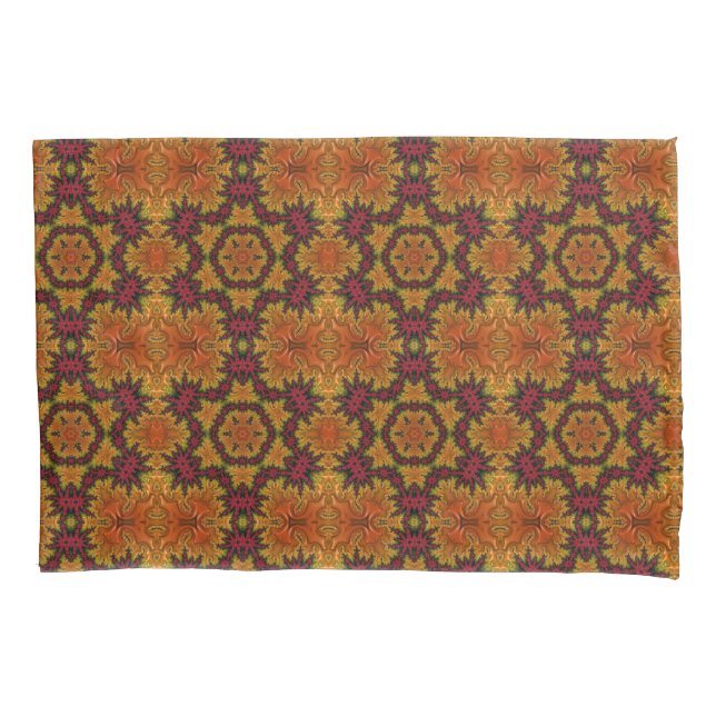 Funda De Cojín Bloom fractal en hues otoñales (Anverso)