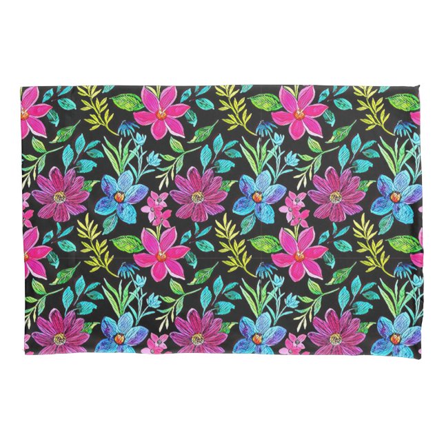 Funda De Cojín Blooming flower garden chic floral foliage (Anverso)