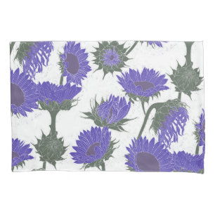 Funda De Cojín Bloque de madera Imprimir púrpura de girasol