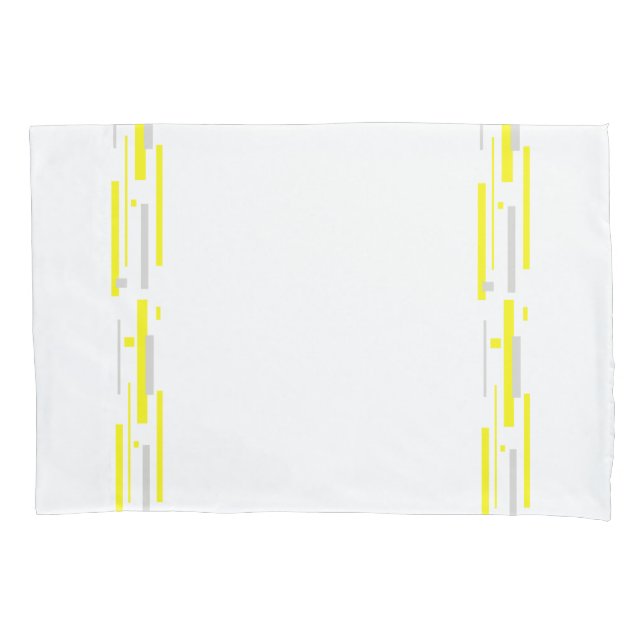 Funda De Cojín Bloques de gris amarillo abstran arte (Anverso)
