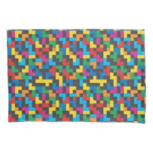 Funda De Cojín Bloques Retro Tetris Patrón Continuo