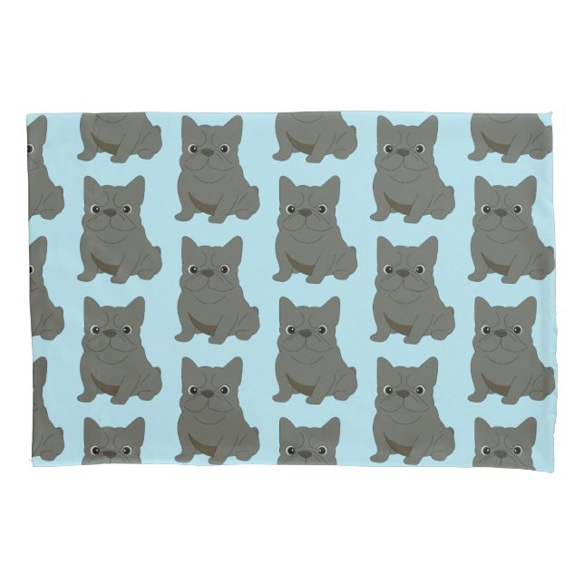 Funda De Cojín Blue Baby French Bulldog, blue (Anverso)