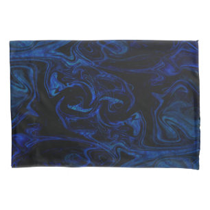 Funda De Cojín Blue Black Swirl Abstract Smoky Guay