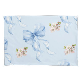 Funda De Cojín Blue bow and cherry blossom pillow case