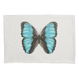 Funda De Cojín Blue Butterfly Insectos Art Nature Lover