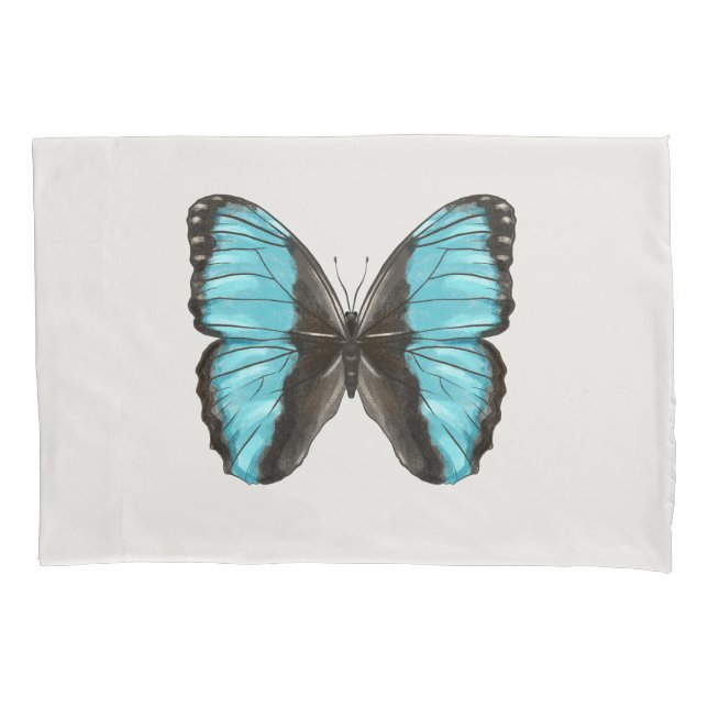 Funda De Cojín Blue Butterfly Insectos Art Nature Lover (Anverso)
