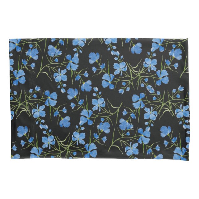 Funda De Cojín Blue Cosmos Flowers (Anverso)