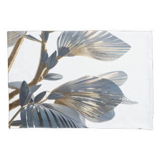 Funda De Cojín Blue Floral Design Plant