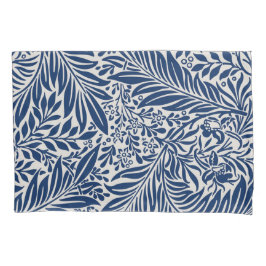 Funda De Cojín blue floral pattern with diverse leaves & blossoms