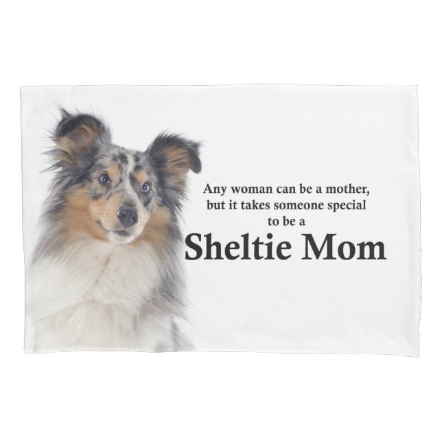 Funda De Cojín Blue Merle Sheltie Mom Pillowcase (Anverso)