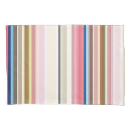 Funda De Cojín Blue, pink, almond and coffee stripes
