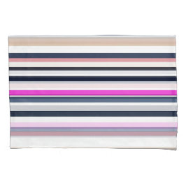 Funda De Cojín Blue Pink and Sand Stripes