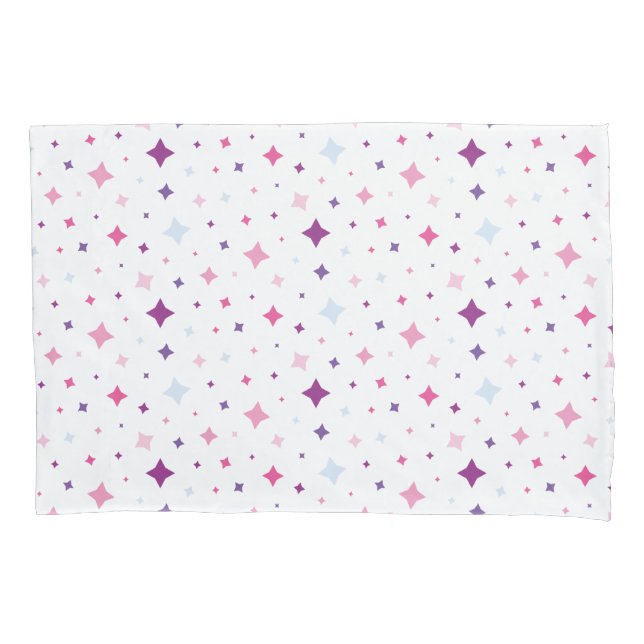 Funda De Cojín Blue Pink Purple Stars Cosmic Space. (Anverso)