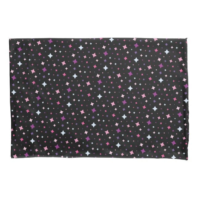 Funda De Cojín Blue Pink Purple Stars Cosmic Space. (Anverso)