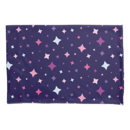 Funda De Cojín Blue Pink Purple Stars Cosmic Space Night Sky.