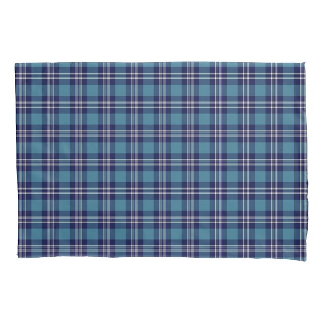Funda De Cojín Blue Plaid Scottish St Andrews District Tartan (Anverso)