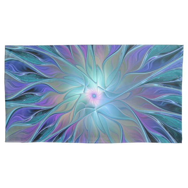 Funda De Cojín Blue Purple Flower Dream Resumen arte fractal (Anverso)