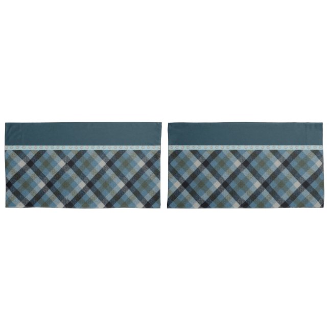 Funda De Cojín Blue Tartan Pillowcase (Anverso - Set)