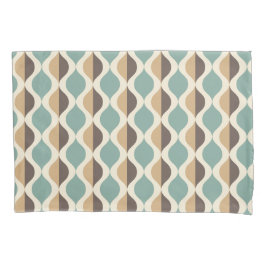 Funda De Cojín Blue teal brown Mid Century Modern Retro Vintage