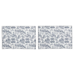 Funda De Cojín Blue Toile de Jouy, estilo campestre francés