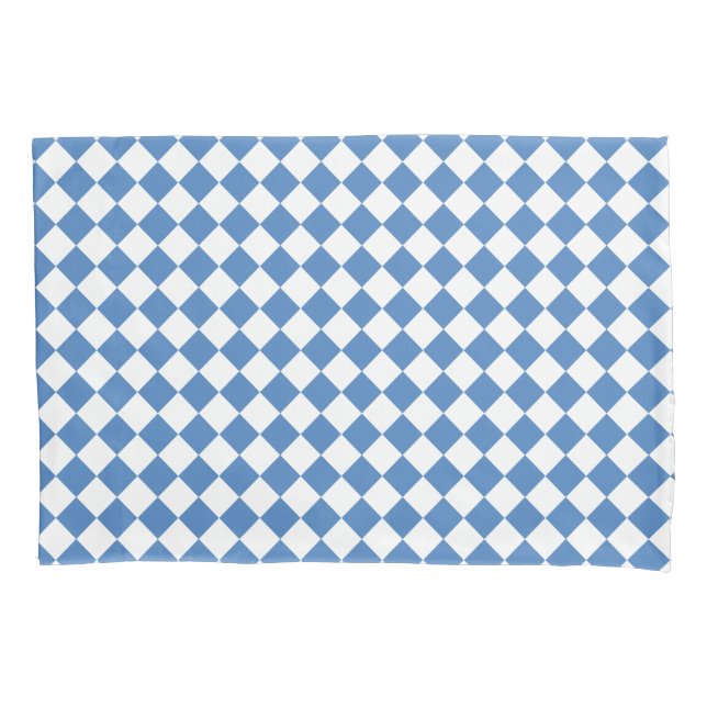 Funda De Cojín Blue White Checker Diamond Pattern (Anverso)