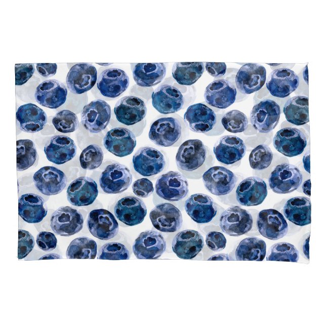 Funda De Cojín Blueberries: acuarela ilustrada. (Anverso)