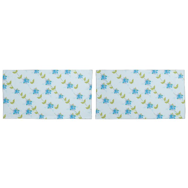 Funda De Cojín Blues florales reversibles (Anverso - Set)