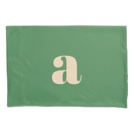 Funda De Cojín Boda verde retro moderna inicial