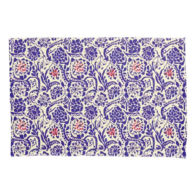 Funda De Cojín Boho Blue Abstract Floral (Anverso)