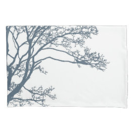 Funda De Cojín Boho de árbol único azul