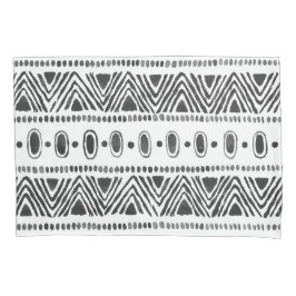 Funda De Cojín Boho Ethnic Pillowcase - Blanco y negro