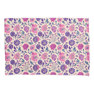 Funda De Cojín Boho Purple Floral Botánica