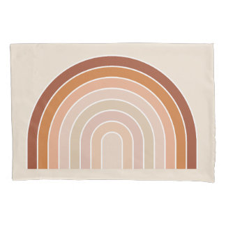 Funda De Cojín Boho Rainbow Beige Terracotta