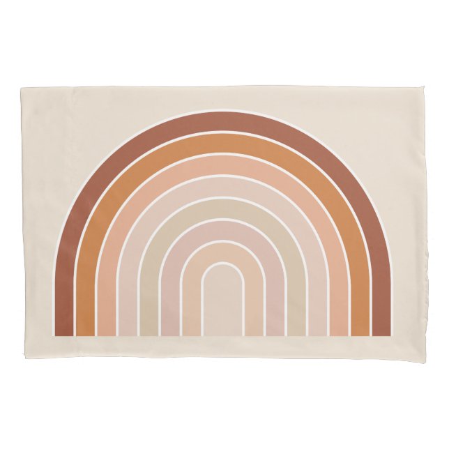 Funda De Cojín Boho Rainbow Beige Terracotta (Anverso)