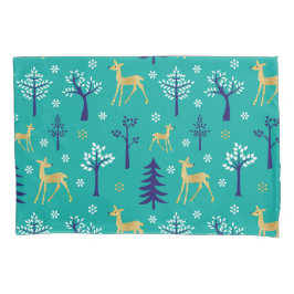 Funda De Cojín Boho Trees Gold Deers Modern